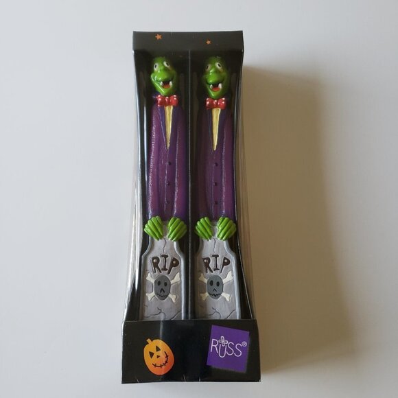 NWT - Halloween Vampire and Gravestone Taper Candles - Picture 1 of 2